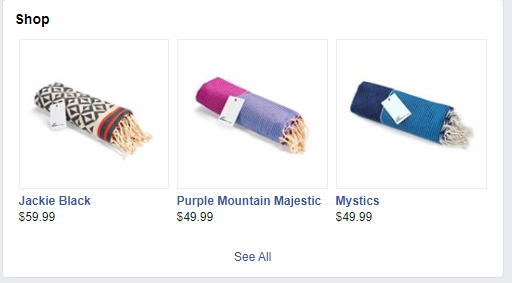 blem towels in facebook shopping